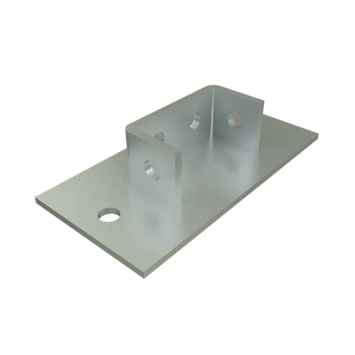 Product image for Unistrut P2073 HG 6" x 1-7/8" x 6" 8-Hole Post Base, Steel, Hot-Dip Galvanized, 1-5/8" Series