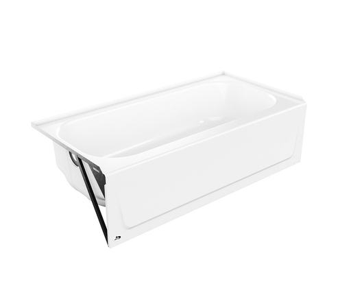 SynIron 2 AFR 60 x 30 Porcelain Enamel Alcove Left-Hand Drain Bathtub in White