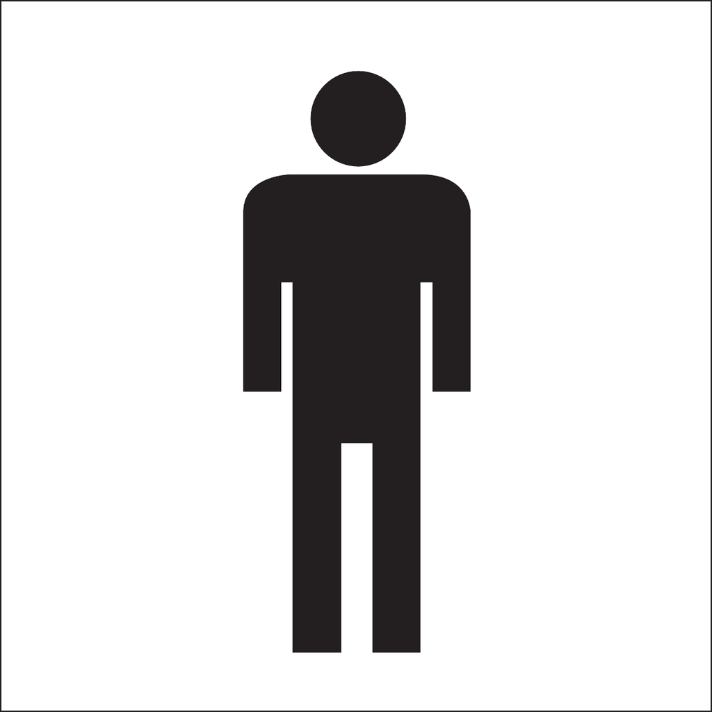 Product image for Brady 88516 Man Picto Sign, 7" H x 7" W x 0.006" D, Polyester