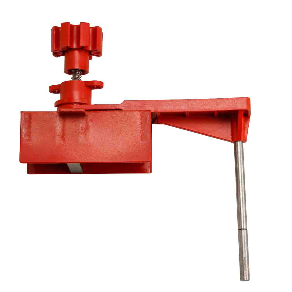 Product image for Brady 65401 Universal Ball Valve Lockout, Red Fits Maximum Handle Width 1.61 in