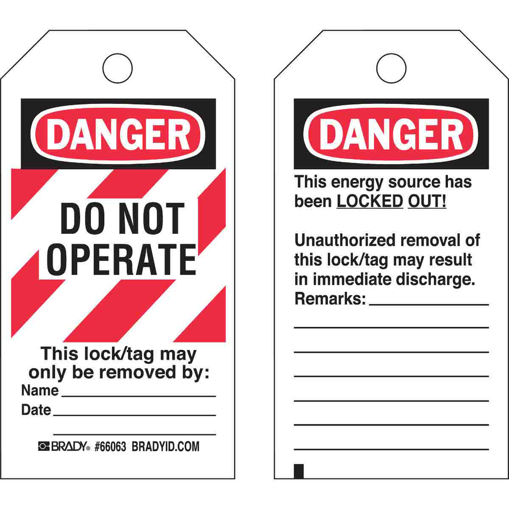 Brady 65520 Lockout Tags Brady 65520 Lockout Tags