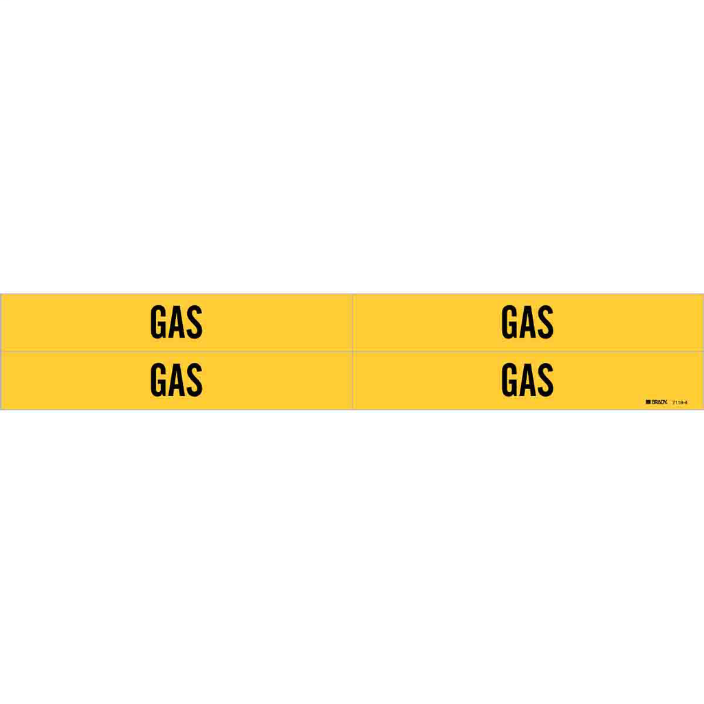 BRADY 7119-4 Pipe Mkr,B946,S-4,Yw,G BRADY 7119-4 Pipe Mkr,B946,S-4,Yw,G