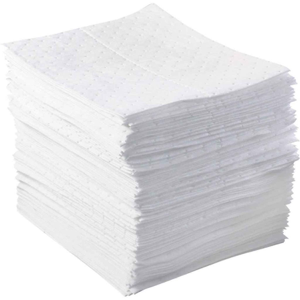 Product image for Brady BPO100 BASIC Oil Only Absorbent Pads - Heavy Weight, 15" x 17", Absorbency Capacity 20.5 gal