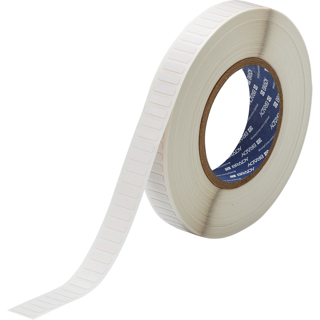 Product image for Brady THT-47-728-10 Matte Polyimide Labels, 0.2" H x 0.65" W, 10000 Labels, White