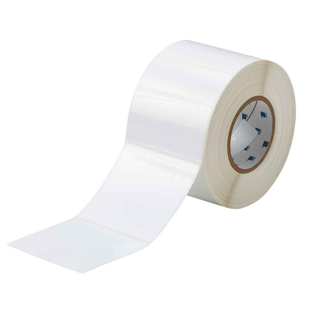Product image for Brady THT-161-483-1 High Adhesion Polyester with Rubber Adhesive Labels 4in H x 4in W WT 1000/RL
