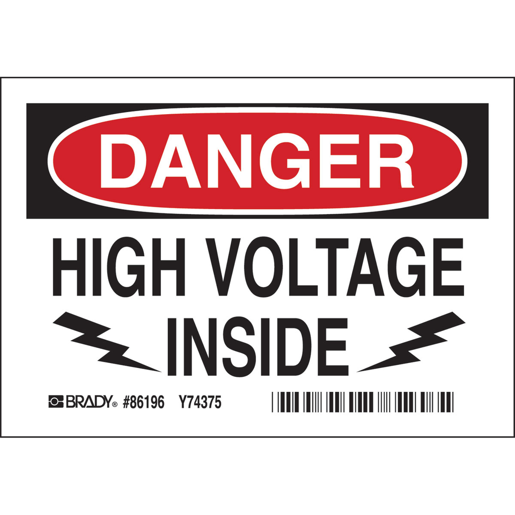 Product image for Brady 86196 DNGR.HIGH, Pack of 5 Labels, Polyester