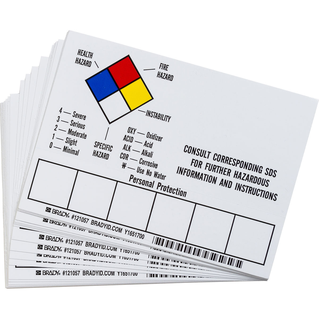 Product image for Brady 121057 CONSULT CORRESPONDING MSDS FOR FURTHER HAZARDOUS INFORMATION AND INSTRUCTIONS Labels, 5" H x 7" W x 0.004" D
