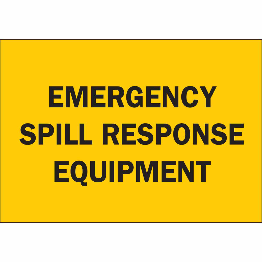 Product image for Brady 96090 Emergency Spill Response Equipment Sign, 7" H x 10" W x 0.006" D, Polyester