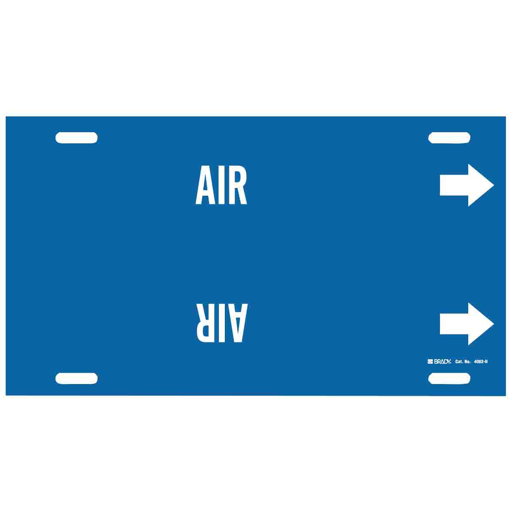 Product image for Brady 4002-H AIR Pipe Marker, 10" H x 32" W, Fits Pipes 10" Dia. Thru 15" Dia.