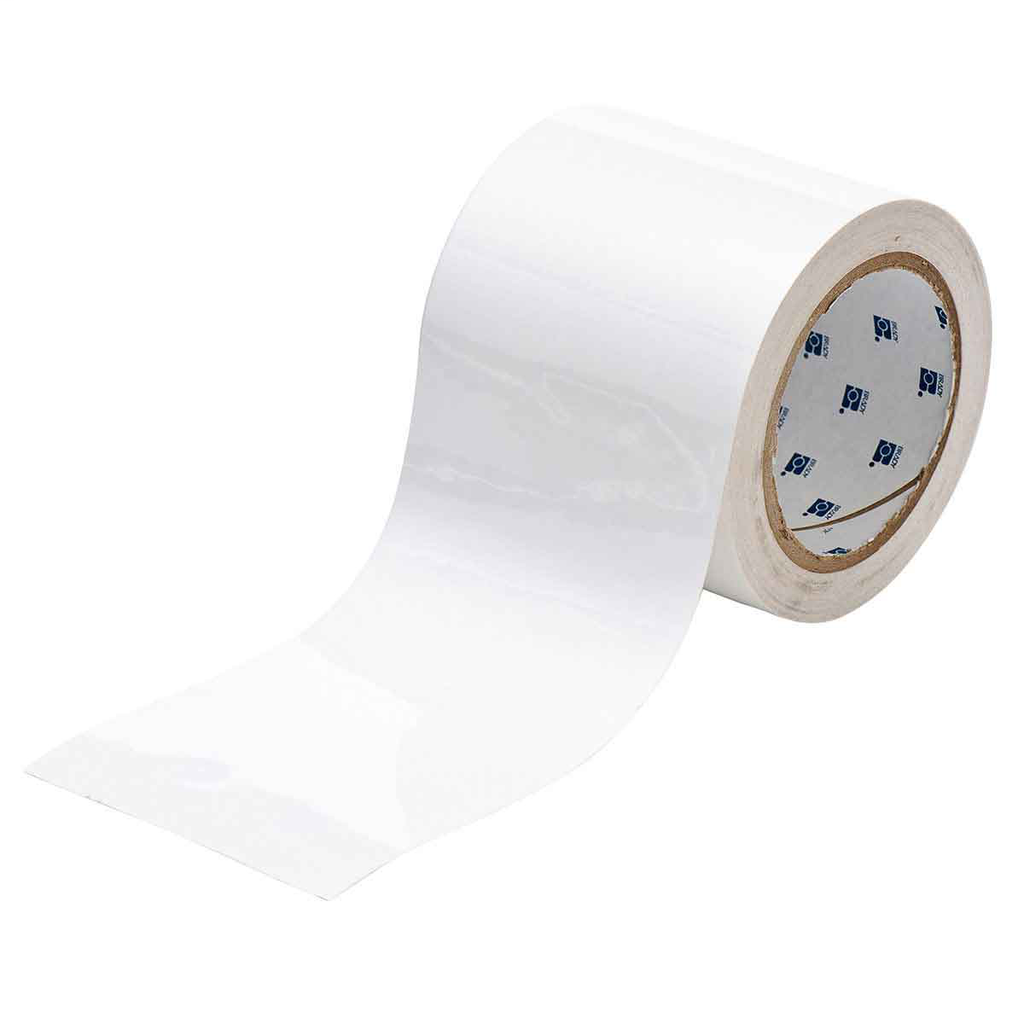 Product image for Brady 104311 ToughStripe® Floor Marking Tape Roll - Polyester, Solid Color, White, 2" x 100'