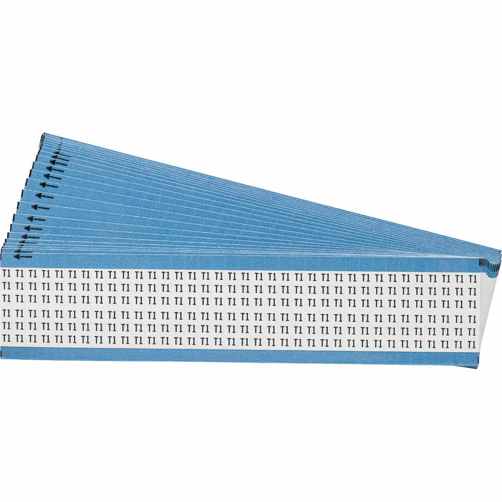 Product image for Brady WM-T1-PK Wire Marker Card - Repositionable Vinyl Cloth, Legend T1
