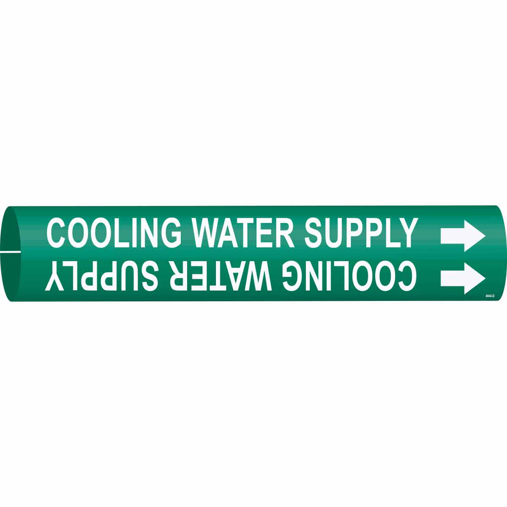 Product image for Brady 4044-D Cooling Water Supply Pipe Marker, 2.8125" H x 2.8125" W, Fits Pipes 4" Dia. Thru 6" Dia.