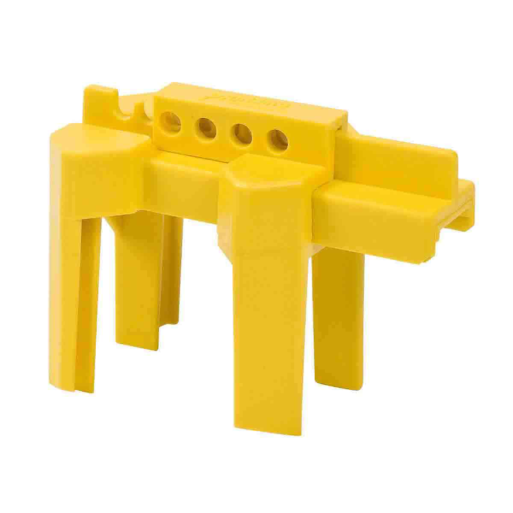 Product image for Brady BS07A-YW Small Ball Valve Lockout Device, Yellow Pipe Diameter Range: 1/2 to 2-1/2 in