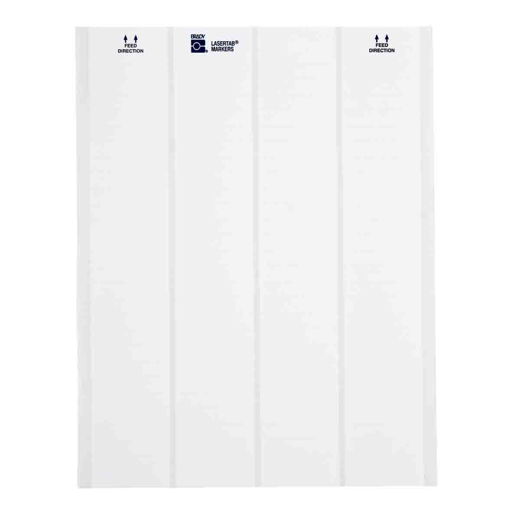 Product image for Brady LAT-58-361-1 LaserTab Series Self-Laminating Polyester Labels, Pack of 48 Sheets, 2.625" H x 1" W x 0.52" Dia