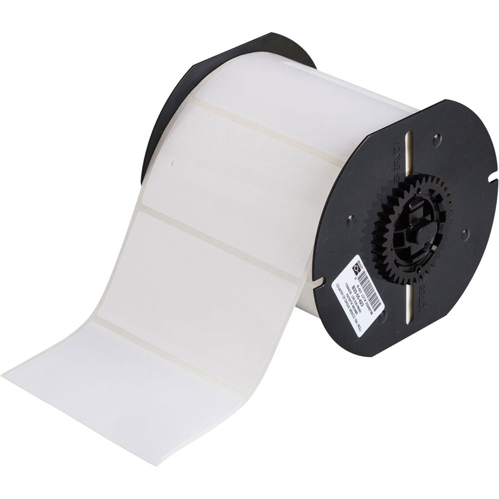 Product image for Brady B33-55-423 B33 Series White Polyester Labels, 2" H x 4" W