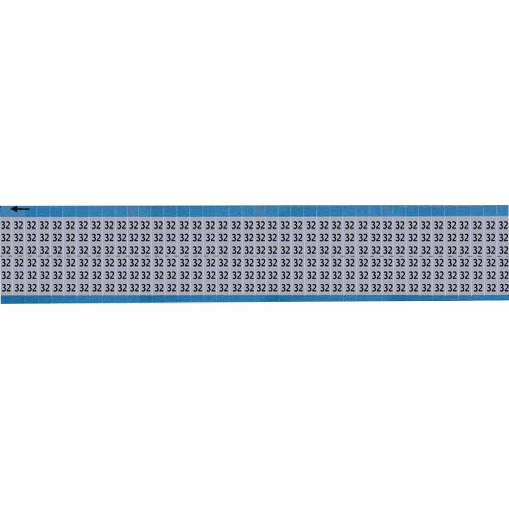 Product image for Brady AF-32-SC-PK Solid Numbers Scored Wire Marker Card, 32, Aluminum Foil