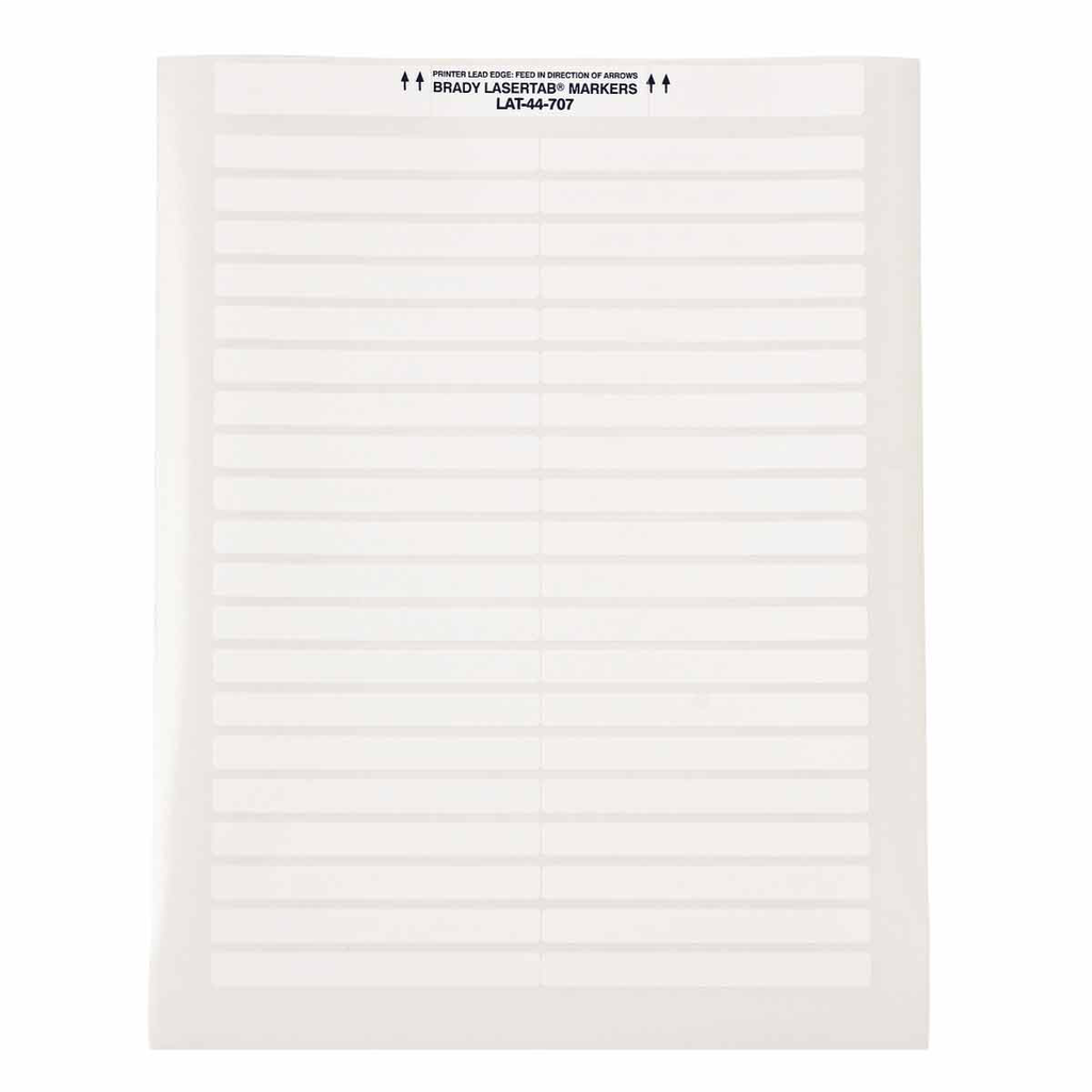 Product image for Brady LAT-44-707-2.5 LaserTab Polyester Labels, Pack of 63 Sheets
