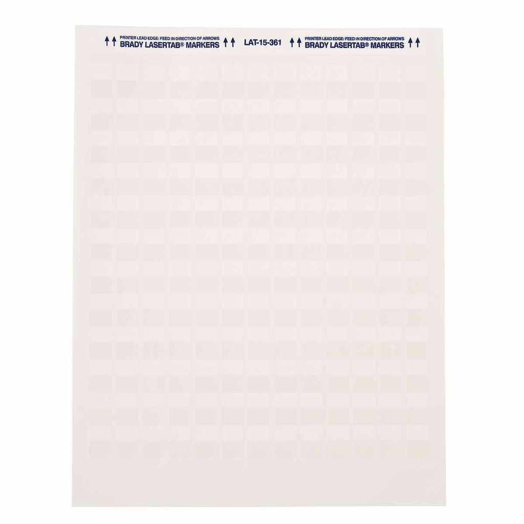 Brady LAT-15-361-5 33/Pack 0.5 x 0.75 Inch White/Translucent Polyester Laser Printable Label Brady LAT-15-361-5 33/Pack 0.5 x 0.75 Inch White/Translucent Polyester Laser Printable Label