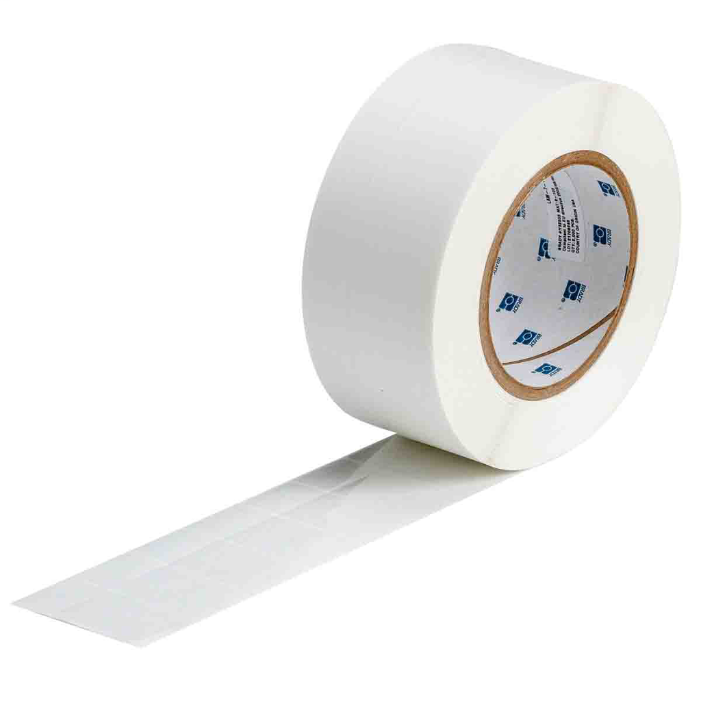 Product image for Brady LAM-7-103 Polyester Overlaminate Labels, 1" H x 2" W, Roll of 2000 Labels