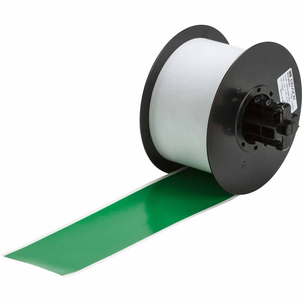Product image for Brady 113205 MiniMark Series Indoor-Outdoor Vinyl Labels, 2.25" W x 100' L, Green, Acrylic
