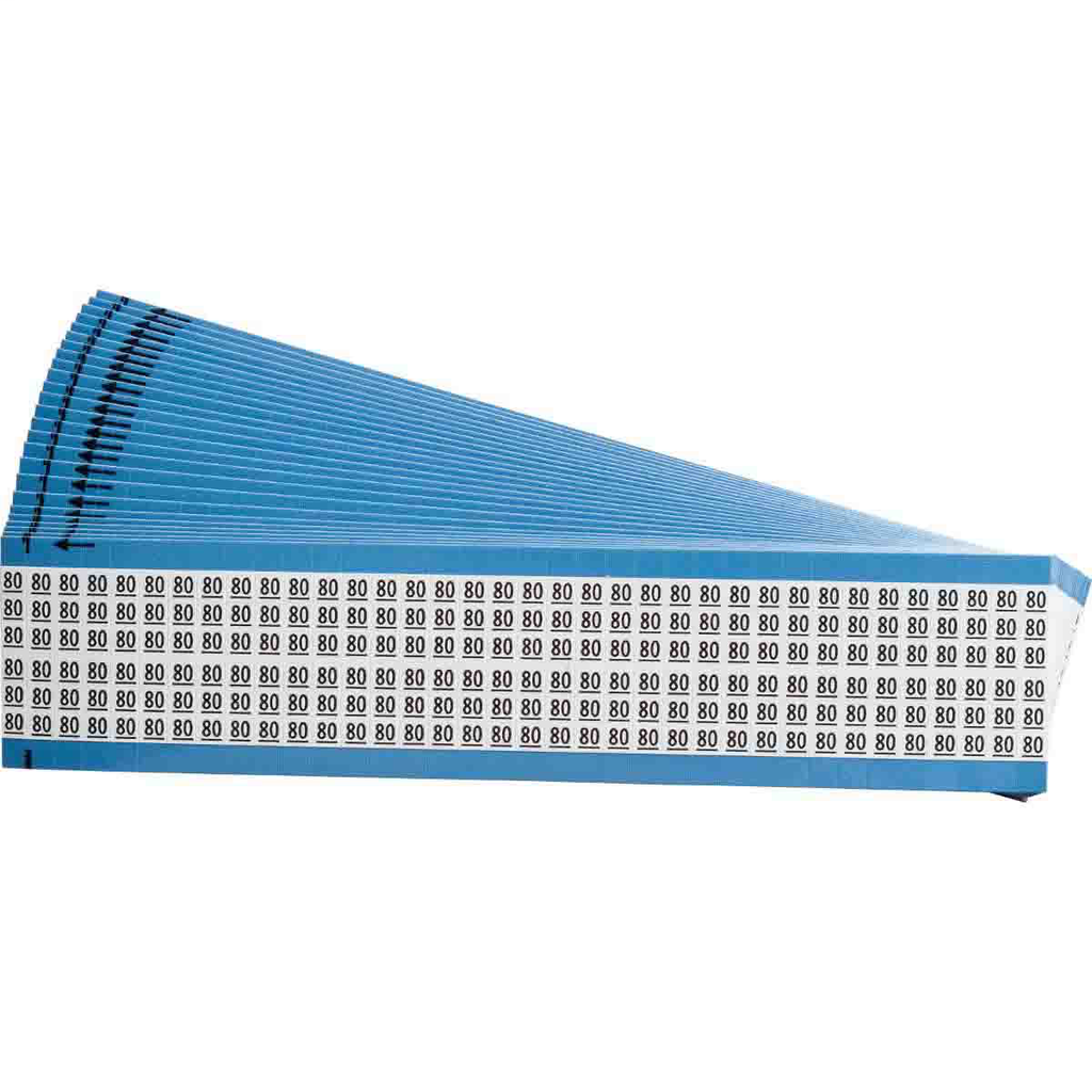 Product image for Brady WM-80-PK Wire Marker Card - Repositionable Vinyl Cloth, Legend 80