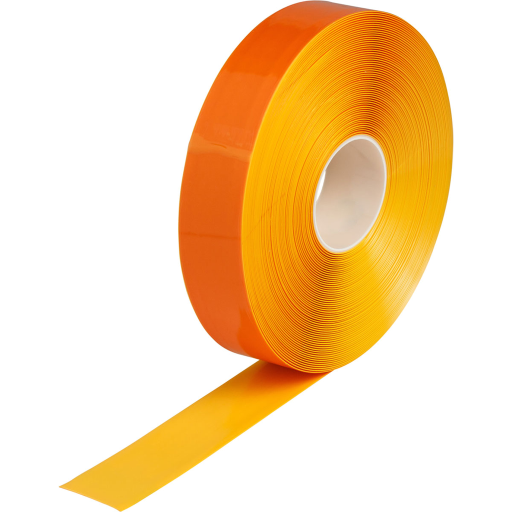 Product image for Brady 149629 ToughStripe® Max Floor Marking Tape Roll, 2" x 100' Vinyl, Yellow Solid Color