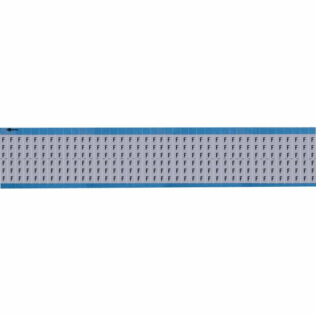 Product image for Brady AF-F-SC-PK Solid Letters Scored Wire Marker Card, F, Aluminum Foil