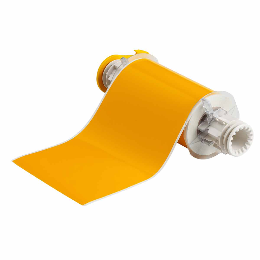 Product image for Brady 13550 BBP85 Series Indoor-Outdoor Vinyl Labels, 6" W x 50' L, Yellow