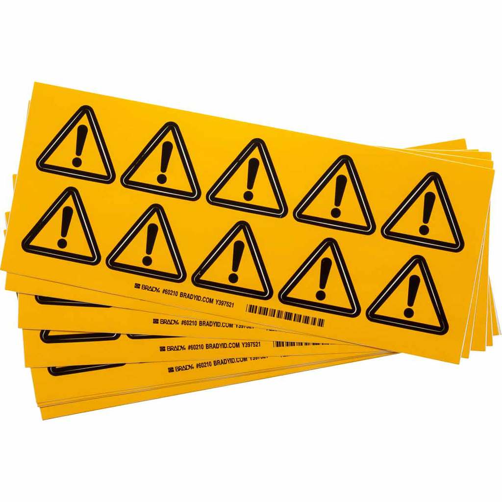 Product image for Brady 60210 Warning Labels: Vinyl, Black on Yellow, 2" H x 2" W, Hazardous Area Pictogram