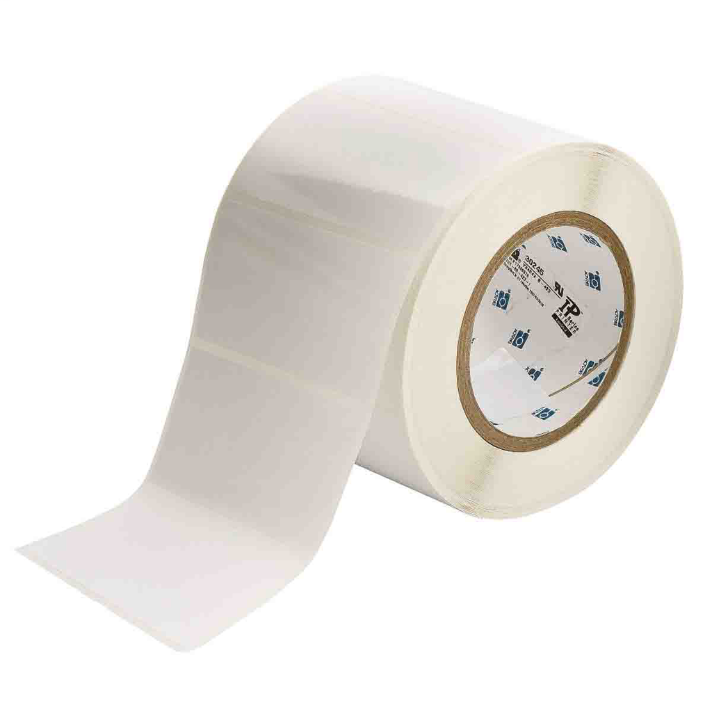 Product image for Brady THT-55-483-1 High Adhesion Polyester with Rubber Adhesive Labels 2in H x 4in W WT 1000/RL