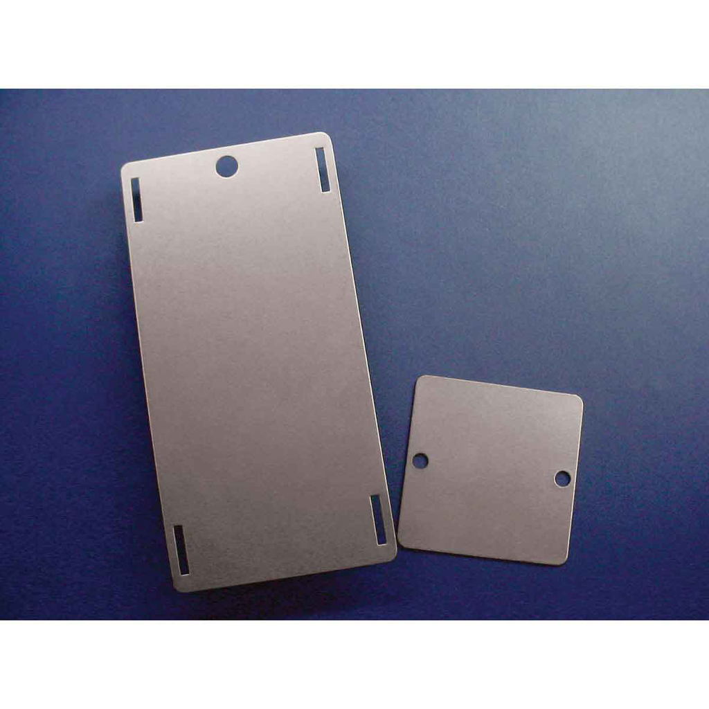 Product image for Brady 89227 Blank Tags, 2.5" H x 5" W, Steel, Silver