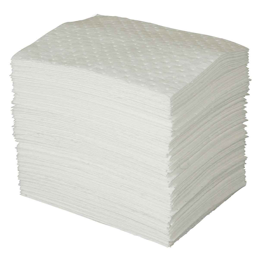 Product image for Brady SPC100 SPC Oil Only Absorbent Pads - Heavy Weight, 15" x 19", Absorbency Capacity 35 gal