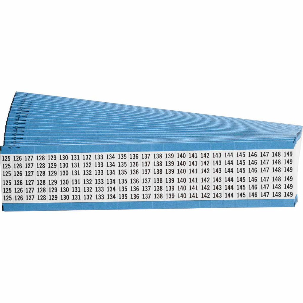 Product image for Brady WM-125-149-PK Wire Marker Card - Repositionable Vinyl Cloth, Legend 125 to 149