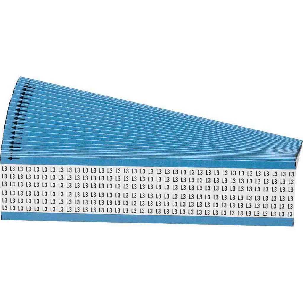 Product image for Brady WM-L3-PK Wire Marker Card - Repositionable Vinyl Cloth, Legend L3