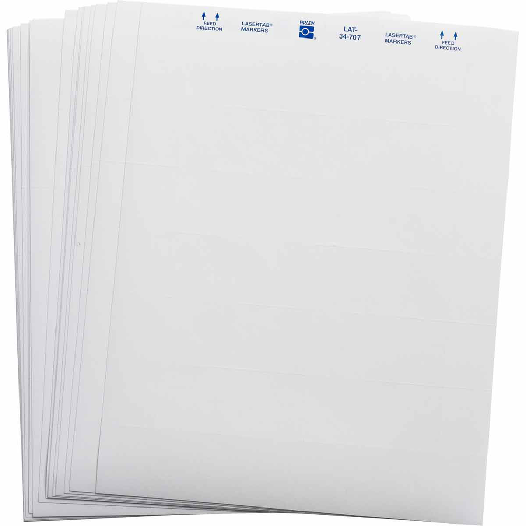 Product image for Brady LAT-34-707-1 LaserTab Polyester Labels, Pack of 84 Sheets