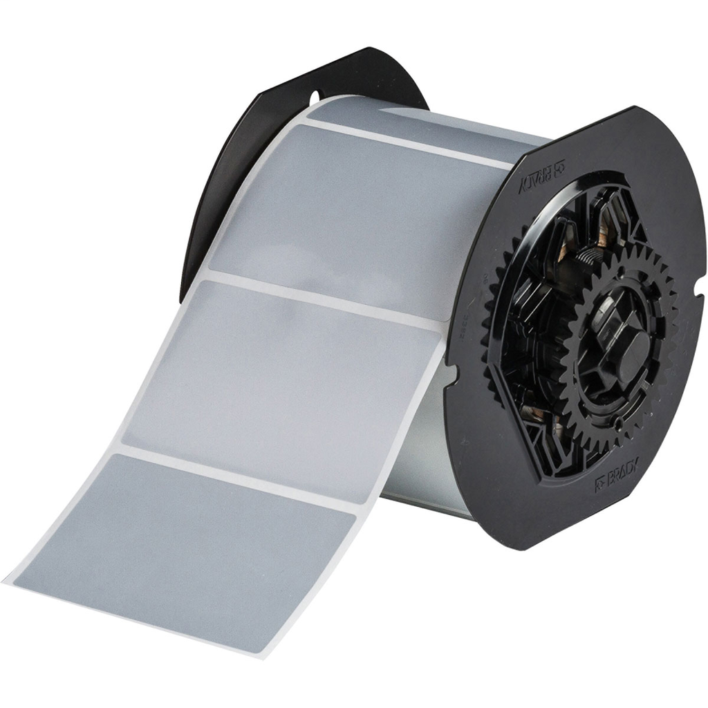 Product image for Brady B33-19-428 B33 Series Polyester Labels, 2" H x 3" W, Roll of 500 Labels, Light Gray