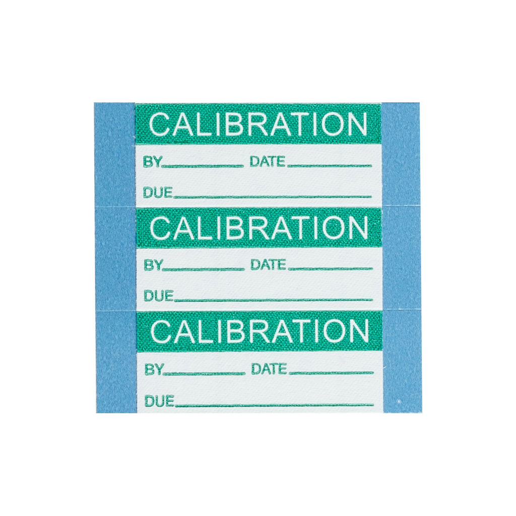 Product image for Brady WO-10-PK Calibration Labels 0.625 in H x 1.5 in W Cloth Green on White 25 Cards/Pk