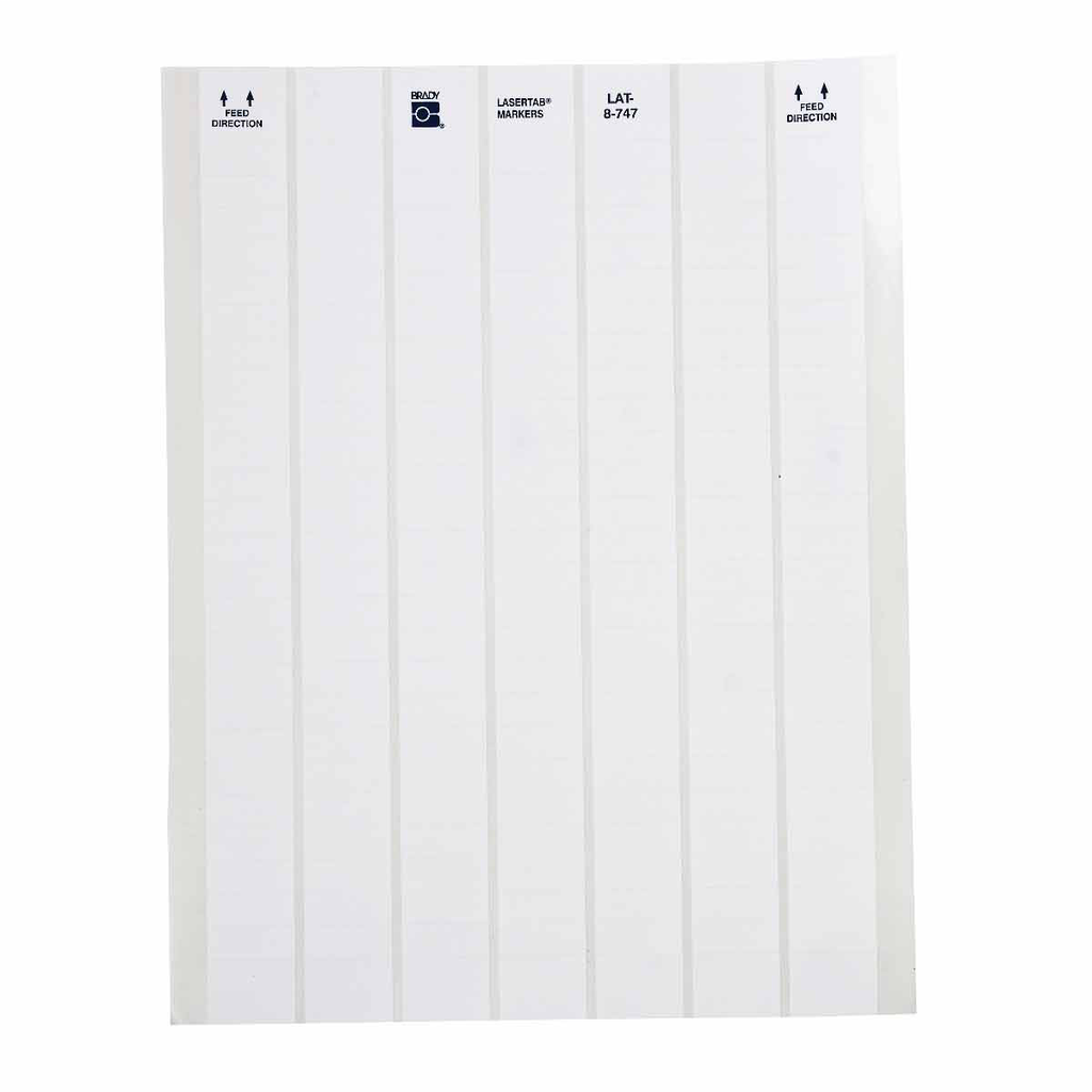 Brady LAT-8-747-10 1 x 0.375 Inch White Polyester Laser Printable Label Brady LAT-8-747-10 1 x 0.375 Inch White Polyester Laser Printable Label