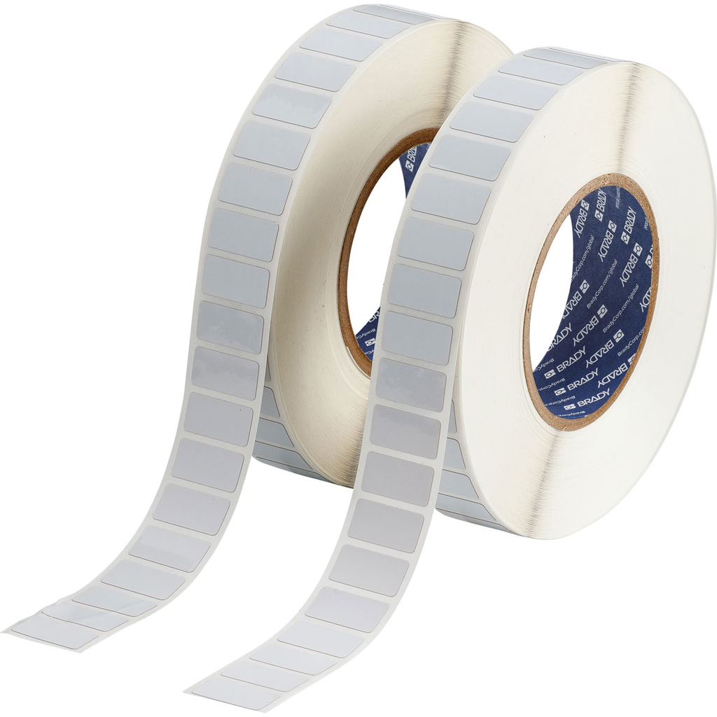 Product image for Brady THT-59-727-10 Gloss Polyimide Labels, 0.5" H x 1" W, Pack of 2 Rolls, White