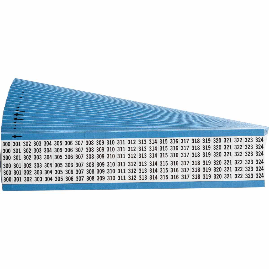 Product image for Brady WM-300-324-PK Wire Marker Card - Repositionable Vinyl Cloth, Legend 300 to 324