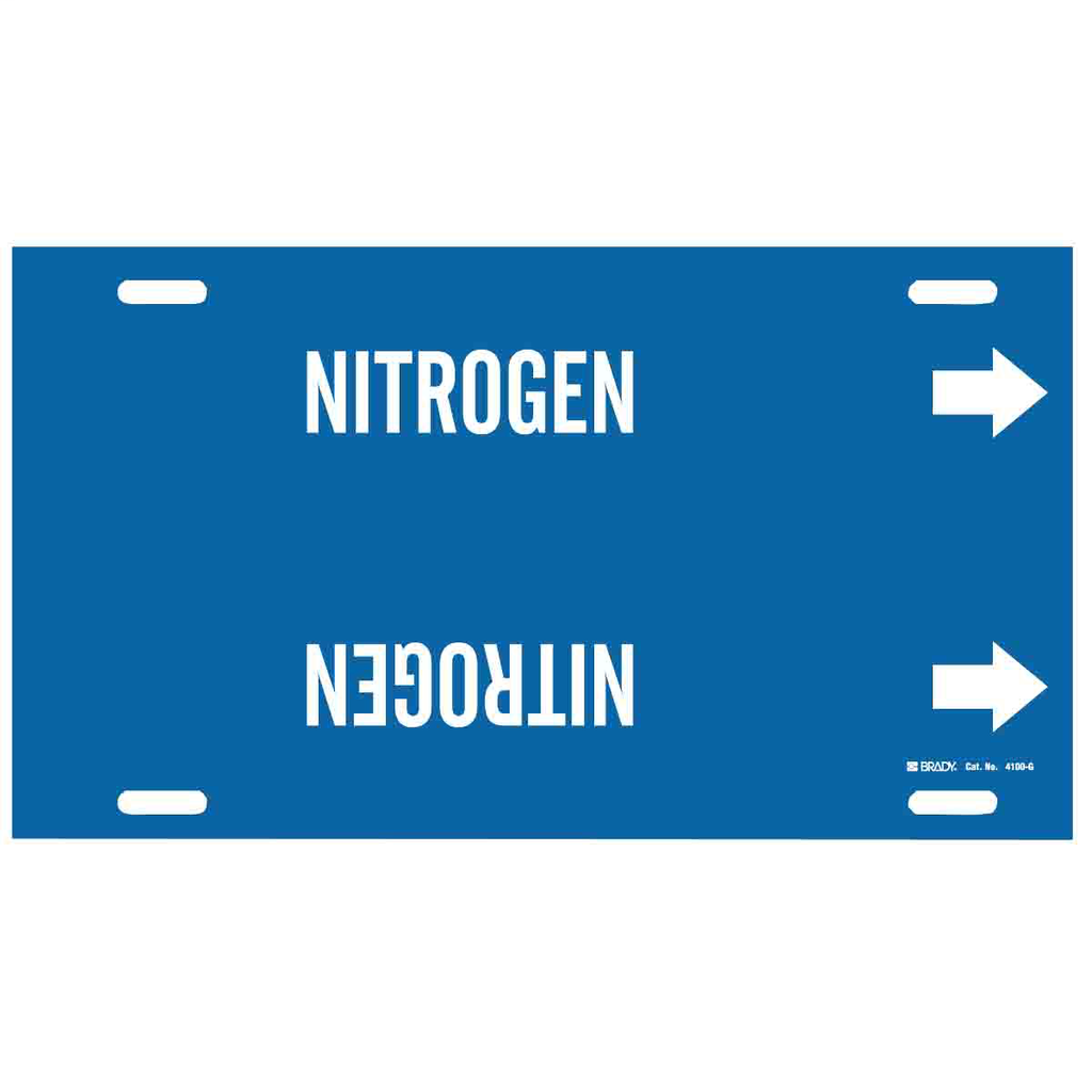 Product image for Brady 4100-G NITROGEN Pipe Marker, 10" H x 24" W, Fits Pipes 8" Dia. Thru 9.875" Dia.