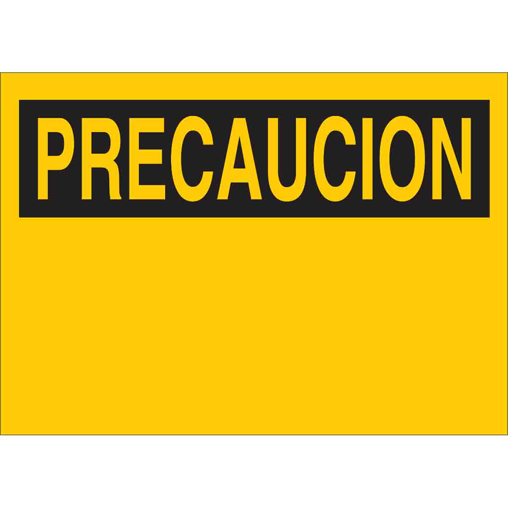 Product image for Brady 25407 Blank PRECAUCION Sign, 10" H x 14" W x 0.06" D, Black on Yellow, Polystyrene