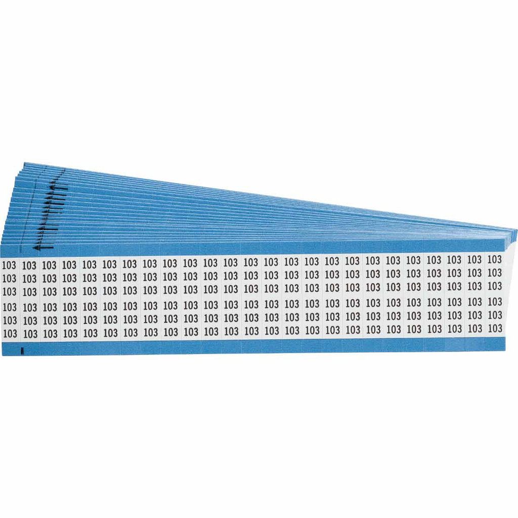 Product image for Brady WM-103-PK Wire Marker Card - Repositionable Vinyl Cloth, Legend 103