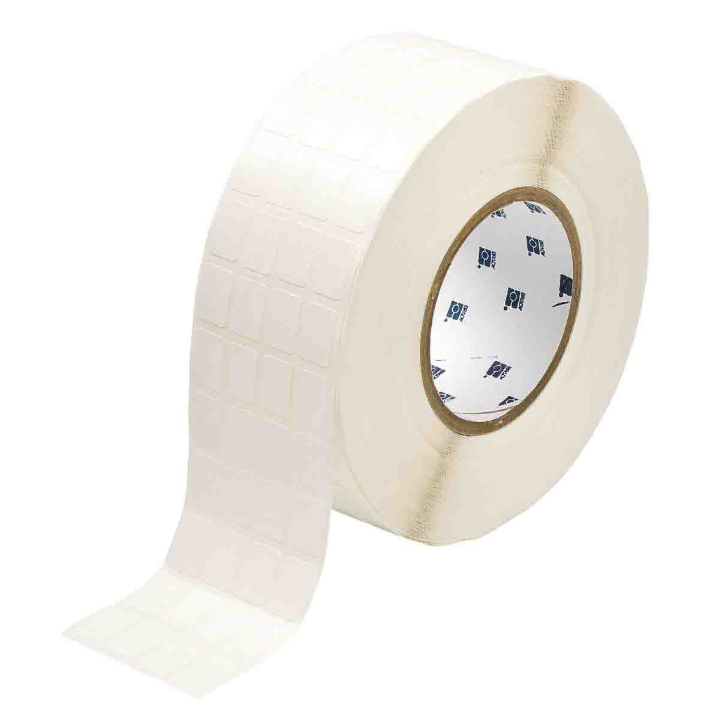 Product image for Brady THT-68-499-10 Nylon Cloth Labels, 0.75" H x 0.5" W, Roll of 10000 Labels, White