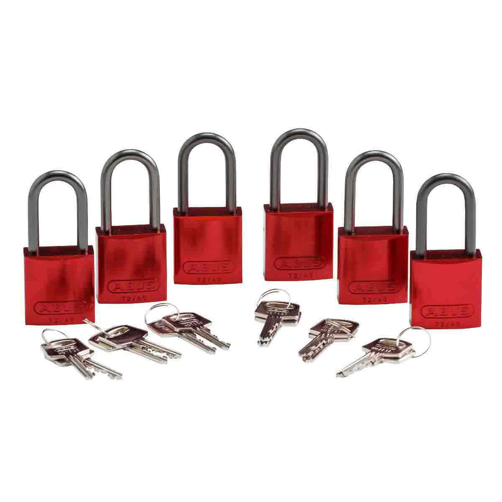 Product image for Brady 51370 ABUS Standard Size Aluminum Padlocks - 6-Pin Cylinder, 1.5 in. Shackle Clearance, Keyed Different