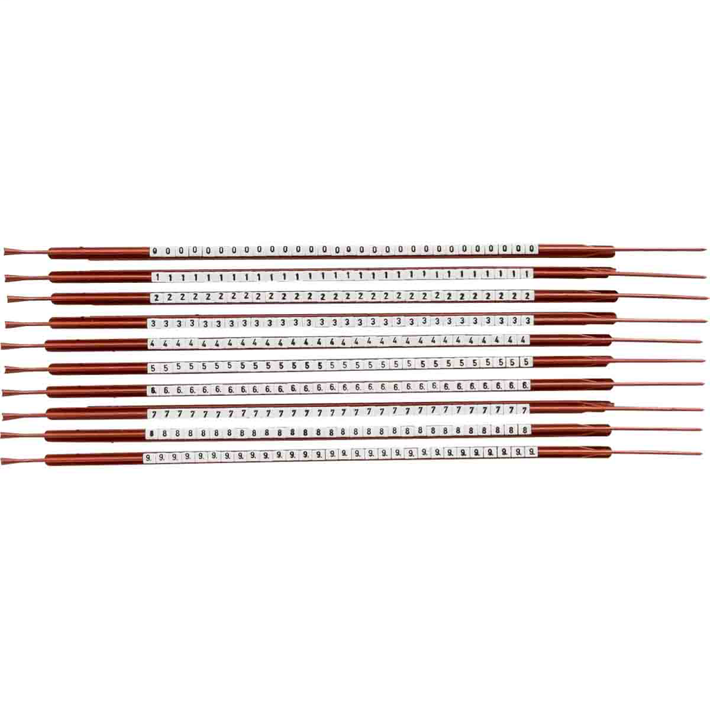 Product image for Brady SCNC-03 Pre-printed 12 Wire Markers, 0 to 9, Pack of 10 Each