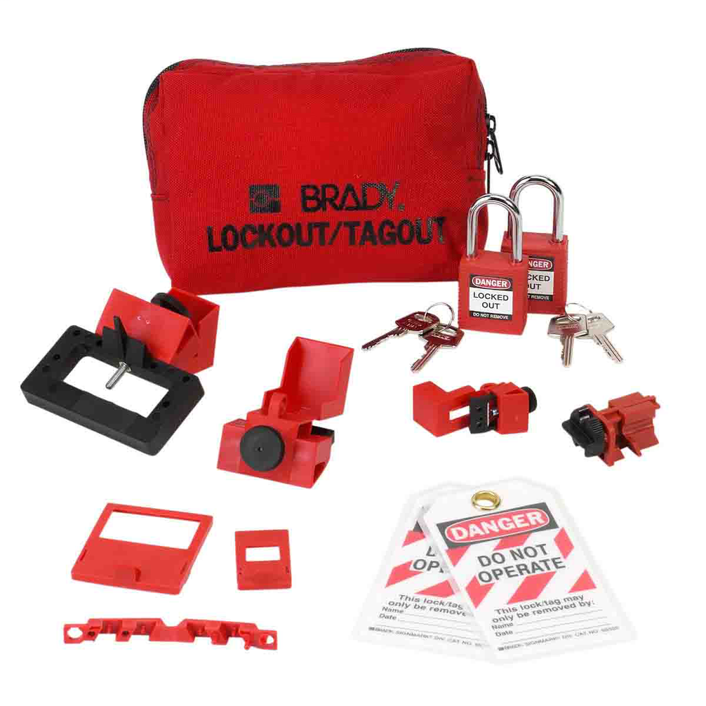 Brady 99296 Lockout Breaker Kit Sampler Pouch with 2 Safety Locks and