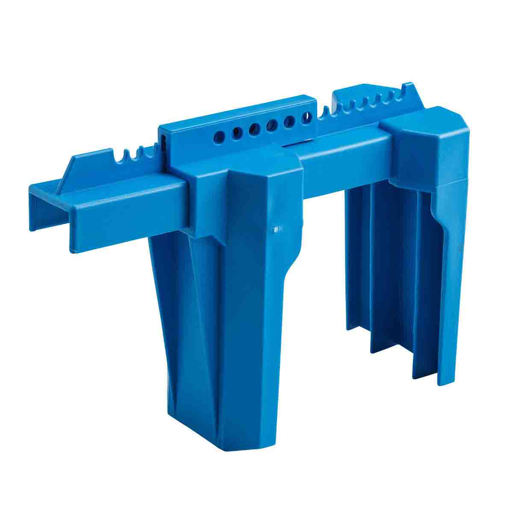 Product image for Brady BS08A-BU Large Ball Valve Lockout Device, Blue Pipe Diameter Range: 2 to 8 in