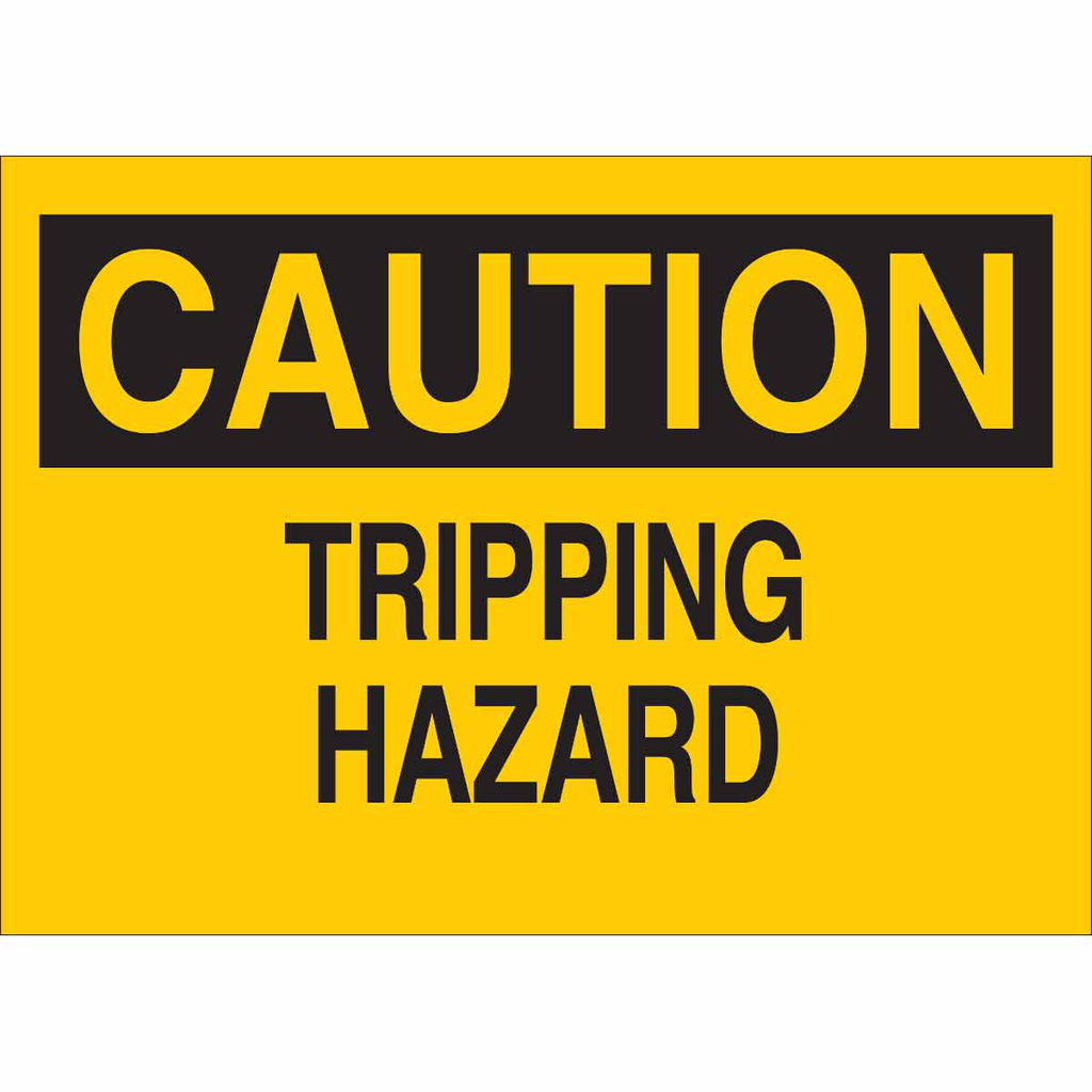 Product image for Brady 25607 CAUTION Tripping Hazard Sign, 10" H x 14" W x 0.06" D, Polystyrene