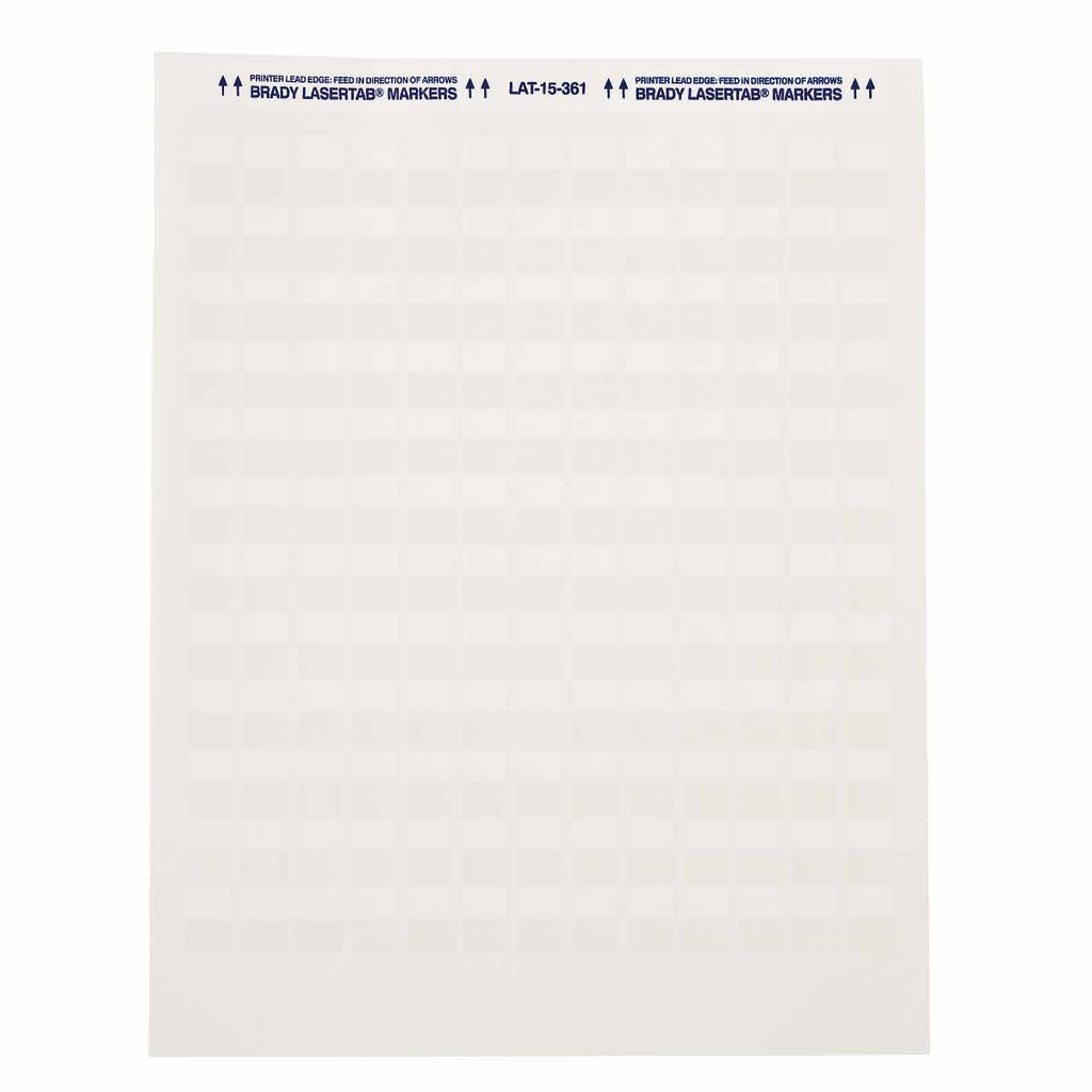 Brady LAT-18-361-1 LaserTab Series Self-Laminating Polyester Labels, Pack of 21 Sheets Product image for Brady LAT-18-361-1 LaserTab Series Self-Laminating Polyester Labels, Pack of 21 Sheets